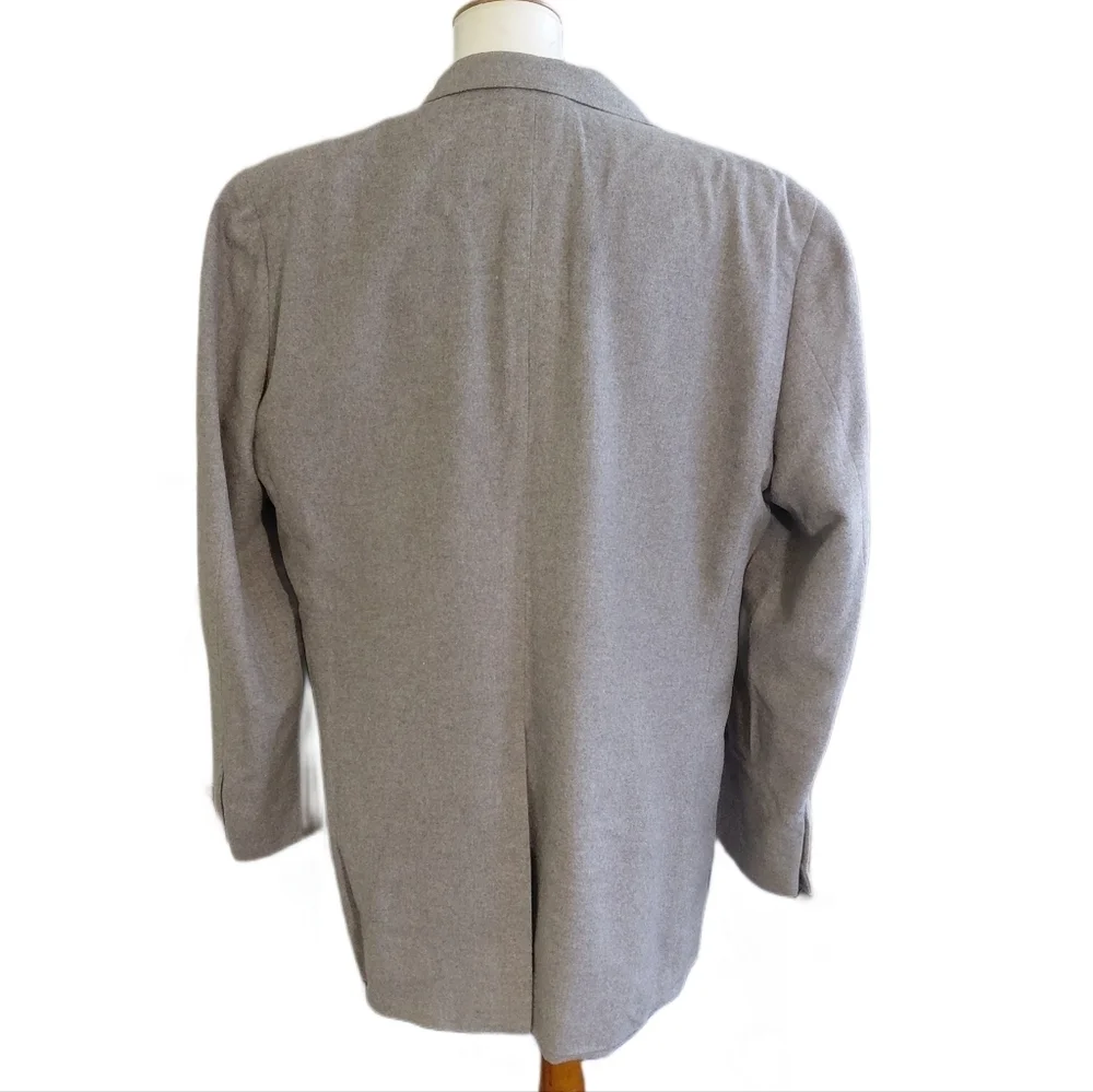 Men's 100% Mongolian Camel Hair Blazer Size 43L Light Gray Sport Coat